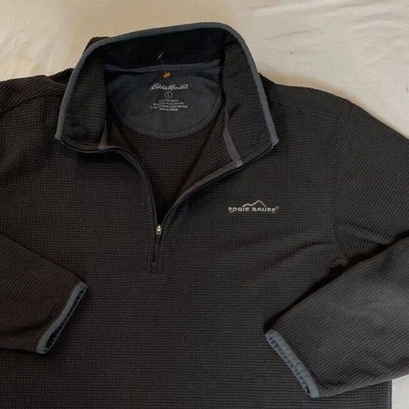 Eddie Bauer Men's 1/4 Zip Collared Long Sleeve SweatShirt Men's L - Picture 3 of 4